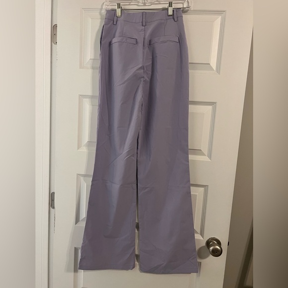 PRETTYLITTLETHING Lilac Peach Skin Straight Leg Trousers Size 2 NWT - Picture 3 of 9